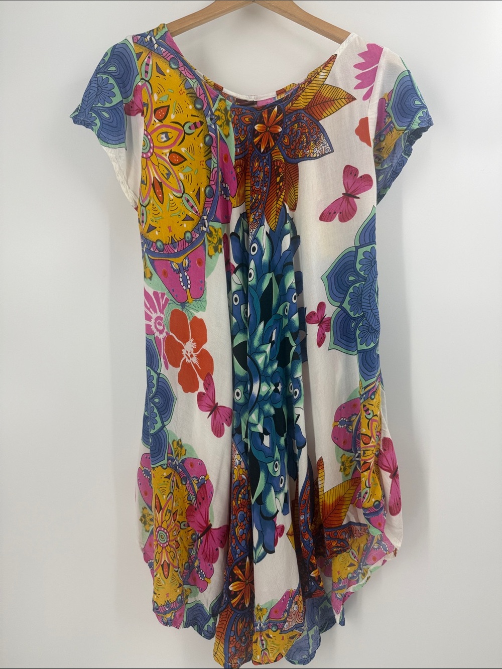 Mudd multi tropical vibrant color summer dress vacation beach resortwear womens